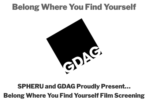 Godfrey Dean Art Gallery logo and title Belong Where you Find Yourself film screeing