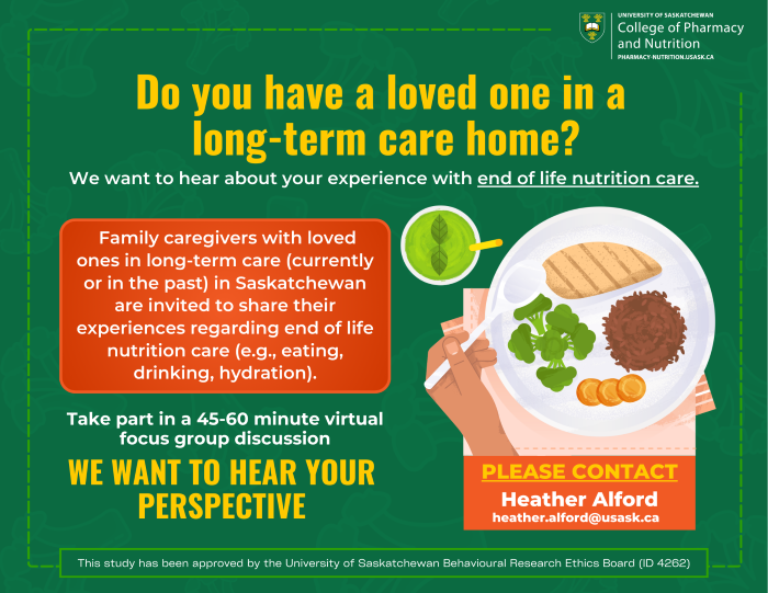 End of Life Nutrition Care Recruitment Poster