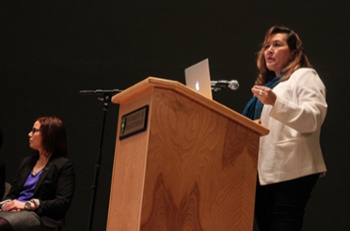 Dr. Veronica McKinney presenting on the context and community experiences in some of the rural and remote First Nations communities in Saskatchewan as well as the successes of remote presence robotics.