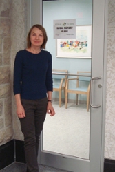 Dr. Debra Morgan at RRMC Entrance