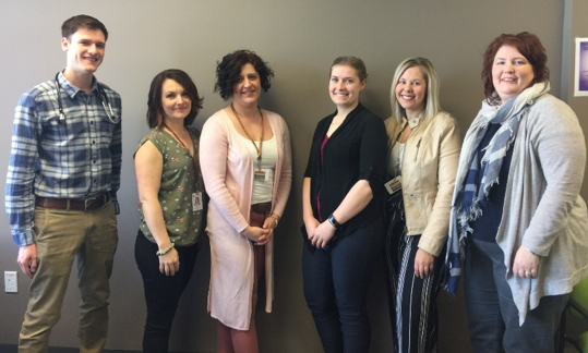 Weyburn Team Members 2019 (Left to Right): Dr. Jared Oberkirsch, Physician, Kimberly Bitz, Occupational Therapist, Erica Matthews, Social Worker (RSW), Katelyn Kaufman, Physical Therapist, Jennifer Hill, Primary Health Care Facilitator (RSW), Trina Hodgson, Client Services Manager (RSW), Alzheimer’s Society of Saskatchewan.