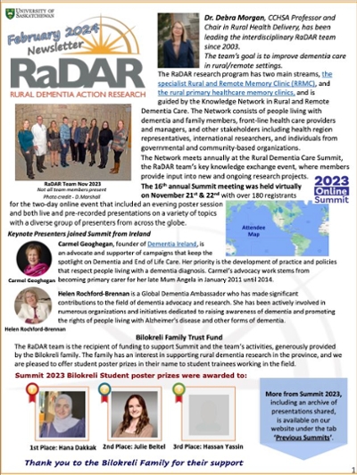 image of front page of newsletter