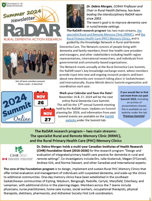 image of front page of newsletter