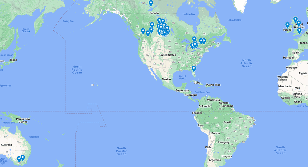 map of attendees locations for 2023